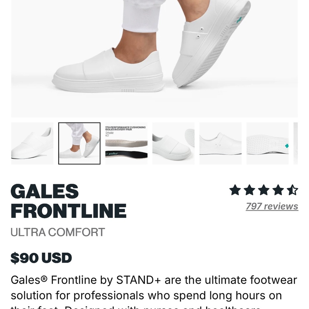 Gales Frontline White Slip-On Shoes